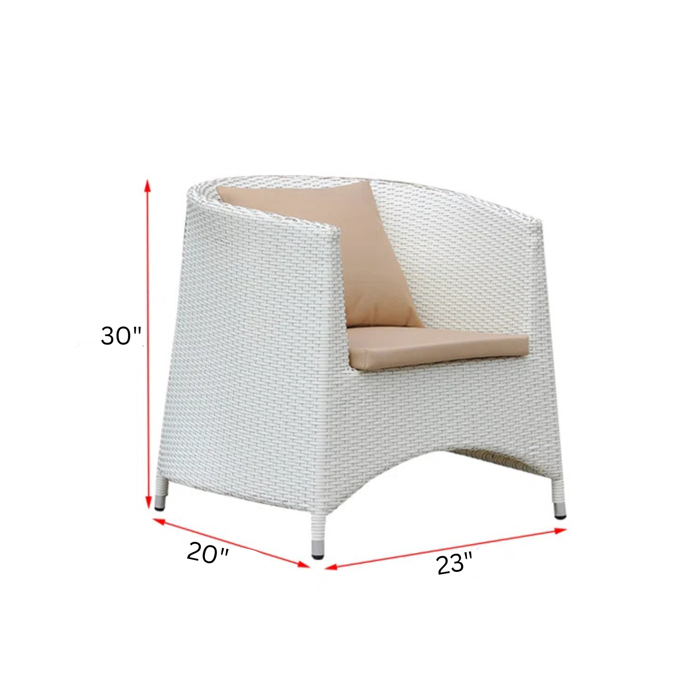 Eliseo Outdoor Patio Set| Durable Garden Furniture-4 Chairs + 1 Table White