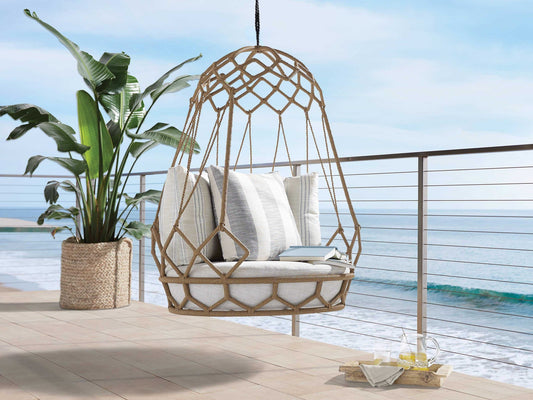 Tasse Single Seater Hanging Swing| Without Stand For Outdoor (Honey) Braided and Rope