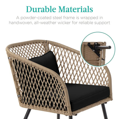 Malvolio Outdoor Patio Set| Durable Garden Furniture-2 Chairs + 1 Table Honey