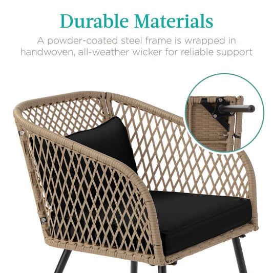 Malvolio Outdoor Patio Set| Durable Garden Furniture-2 Chairs + 1 Table Honey