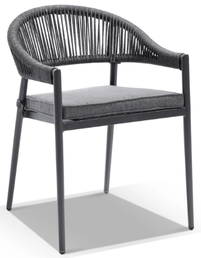 Paca Outdoor Patio Set| Durable Garden Furniture-4 Chairs + 1 Table Braided And Rope Grey