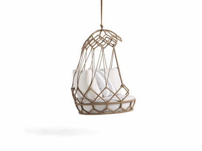 Tasse Single Seater Hanging Swing| Without Stand For Outdoor (Honey) Braided and Rope