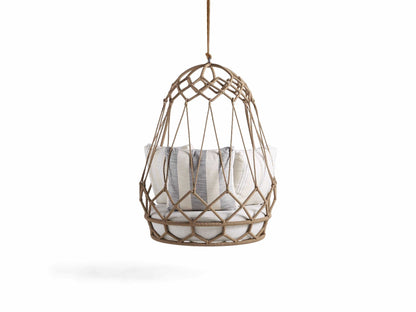Tasse Single Seater Hanging Swing| Without Stand For Outdoor (Honey) Braided and Rope