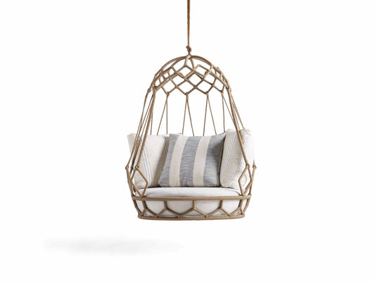 Tasse Single Seater Hanging Swing| Without Stand For Outdoor (Honey) Braided and Rope
