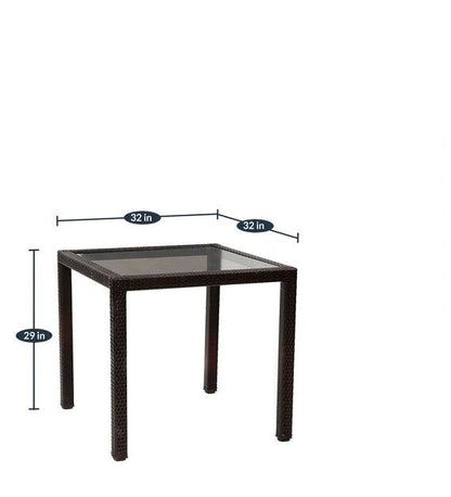 Vilchez Outdoor Patio Set| Durable Garden Furniture-4 Chairs + 1 Table Brown