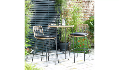 Emiko Outdoor Bar Set| Durable Garden Furniture-2 Chairs + 1 Table Beige