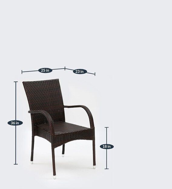 Leticia Outdoor Patio Set| Durable Garden Furniture-4 Chairs + 1 Table Brown