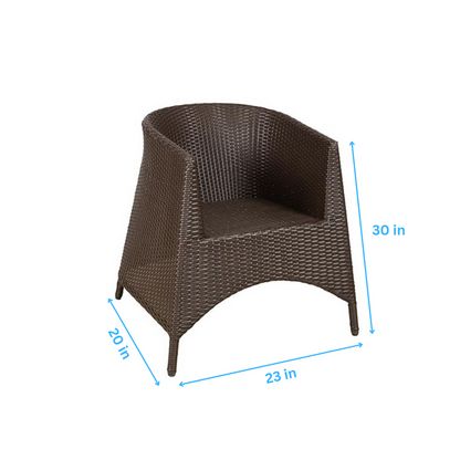Cruz Outdoor Patio Set| Durable Garden Furniture-4 Chairs + 1 Table Brown