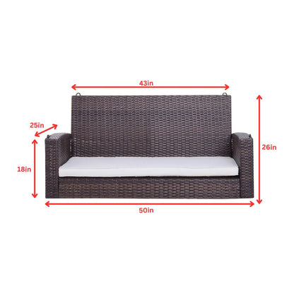 Felice Double Seater Hanging Swing| Without Stand For Outdoor (Brown)