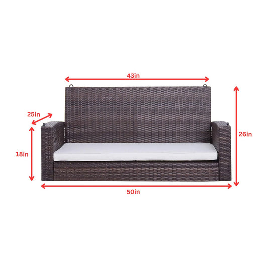 Felice Double Seater Hanging Swing| Without Stand For Outdoor (Brown)