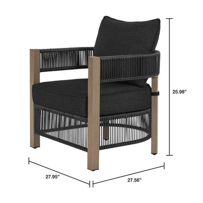 Noyola Outdoor Patio Set| Durable Garden Furniture-4 Chairs + 1 Table Black