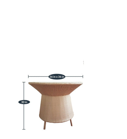 Eva Outdoor Patio Set| Durable Garden Furniture-4 Chairs + 1 Table Natural