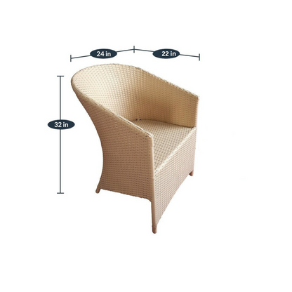 Eva Outdoor Patio Set| Durable Garden Furniture-4 Chairs + 1 Table Natural
