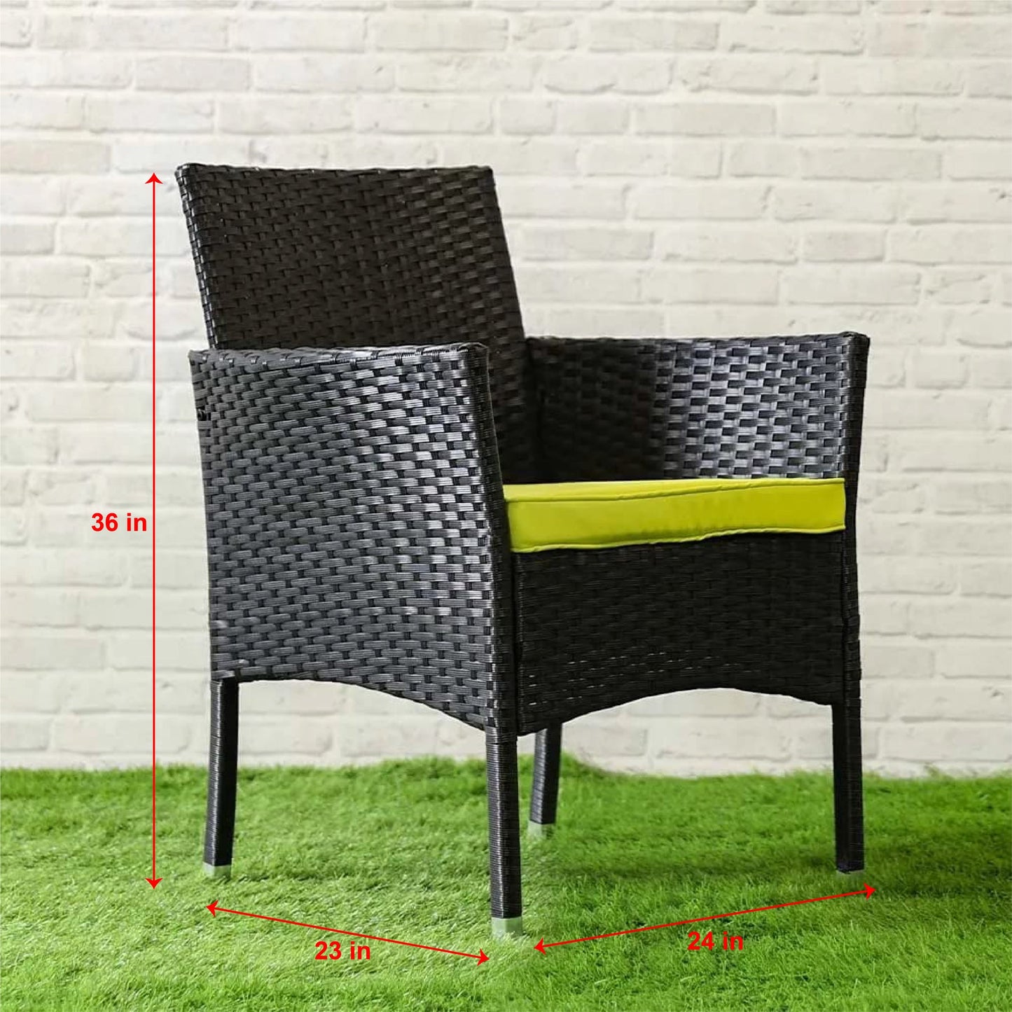 Martell Outdoor Garden Balcony 4 Seater Sofa Set -Black