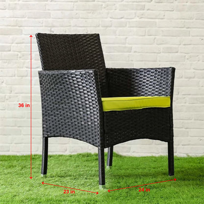 Martell Outdoor Garden Balcony 4 Seater Sofa Set -Black