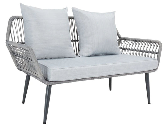 Kiefer Outdoor Garden Balcony 4 Seater Sofa Set- Grey