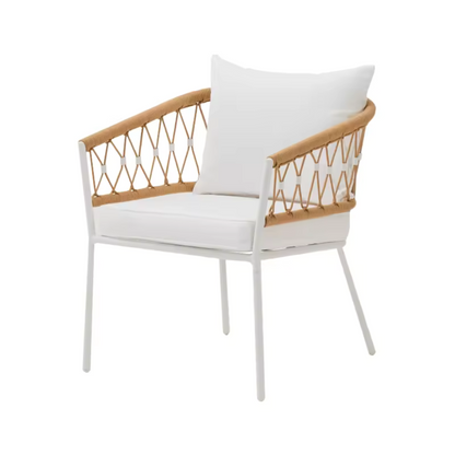 Adamo Outdoor Patio Set| Durable Garden Furniture-2 Chairs + 1 Table Honey Braided & Rope