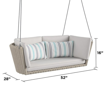 Géroux Double Seater Hanging Swing| Without Stand For Outdoor (Natural)