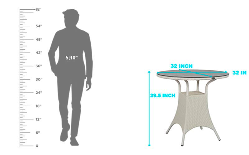 Picazo Outdoor Patio Set| Durable Garden Furniture-4 Chairs + 1 Table White