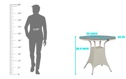 Picazo Outdoor Patio Set| Durable Garden Furniture-4 Chairs + 1 Table White
