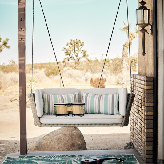 Géroux Double Seater Hanging Swing| Without Stand For Outdoor (Natural)