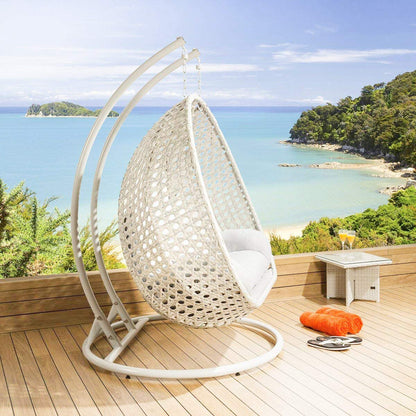 Matilde Double Seater Hanging Swing| With Stand For Outdoor (Off White)
