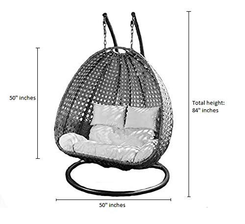 Matilde Double Seater Hanging Swing| With Stand For Outdoor (Off White)