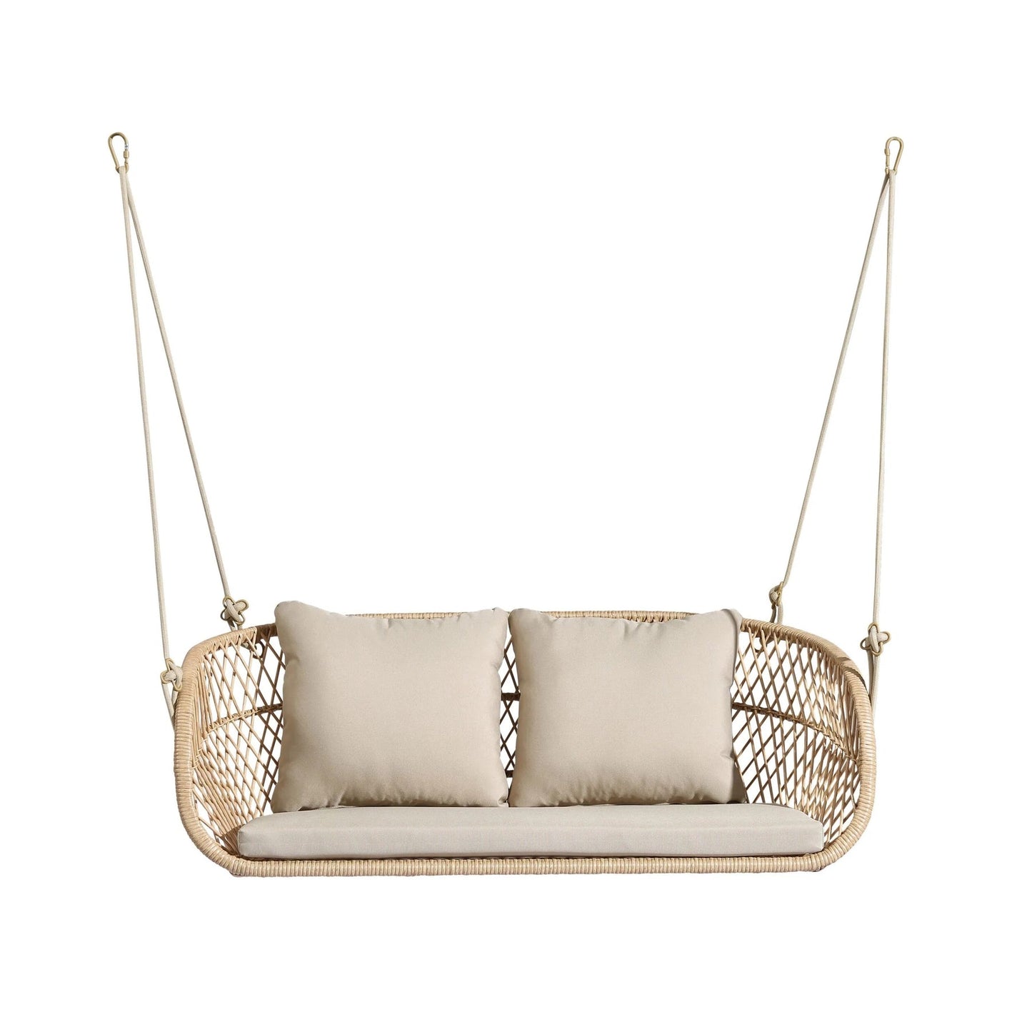 Clotilde Double Seater Hanging Swing| Without Stand For Outdoor (Tan)