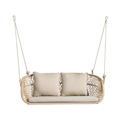 Clotilde Double Seater Hanging Swing| Without Stand For Outdoor (Tan)