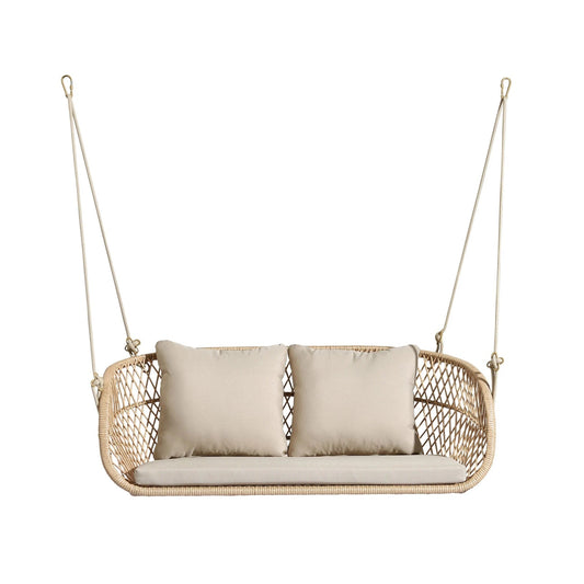 Clotilde Double Seater Hanging Swing| Without Stand For Outdoor (Tan)
