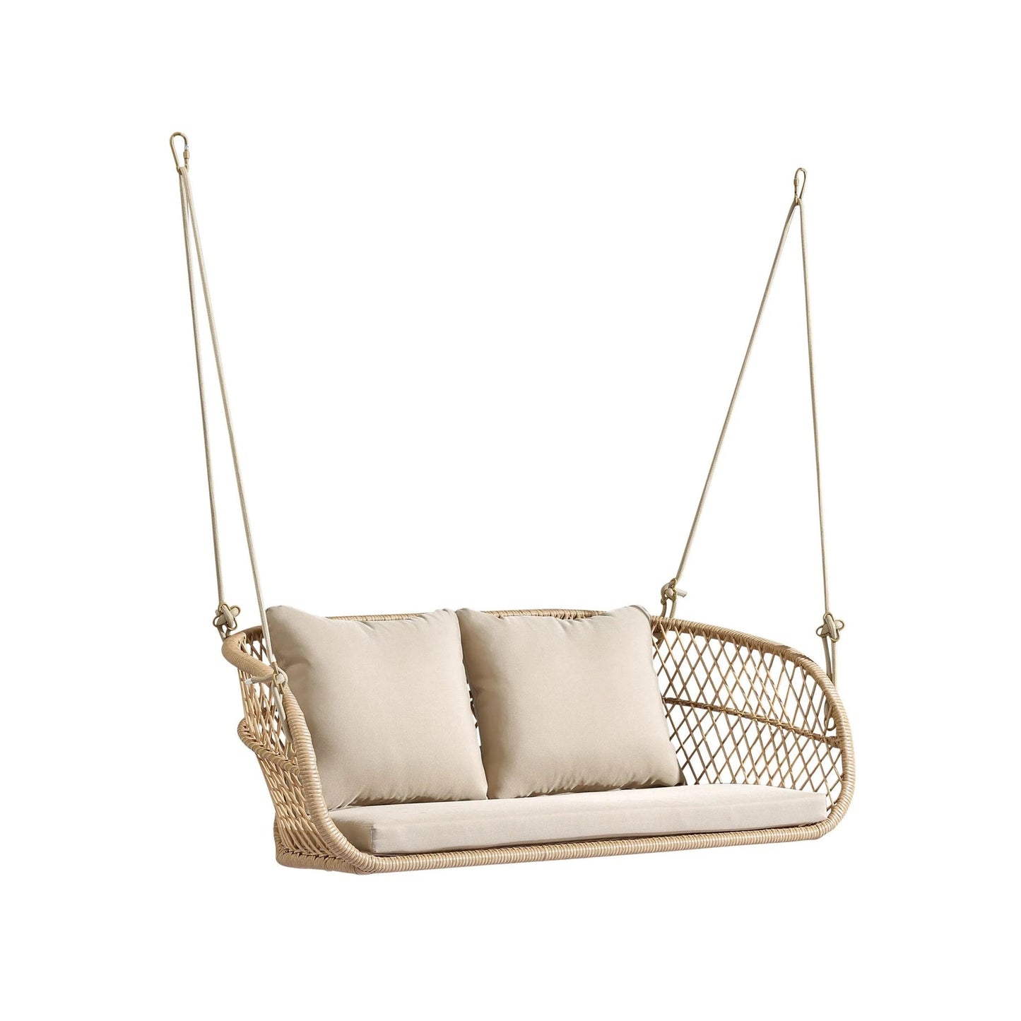 Clotilde Double Seater Hanging Swing| Without Stand For Outdoor (Tan)