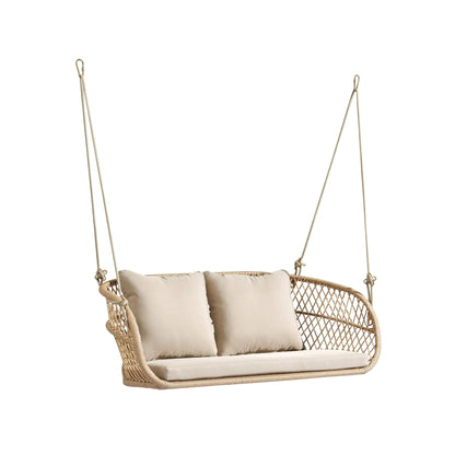 Clotilde Double Seater Hanging Swing| Without Stand For Outdoor (Tan)