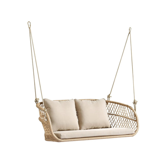 Clotilde Double Seater Hanging Swing| Without Stand For Outdoor (Tan)