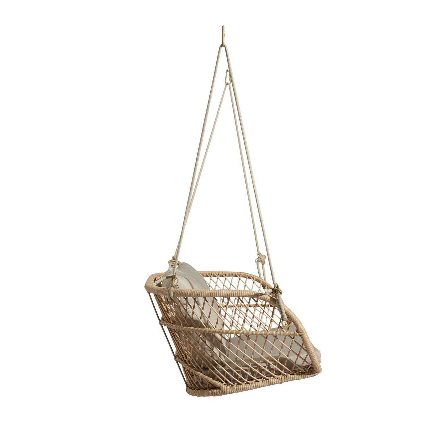 Clotilde Double Seater Hanging Swing| Without Stand For Outdoor (Tan)