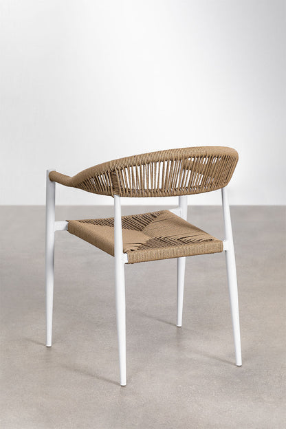 Perla Outdoor Patio Set| Durable Garden Furniture-2 Chairs + 1 Table Dark Tan Braided & Rope