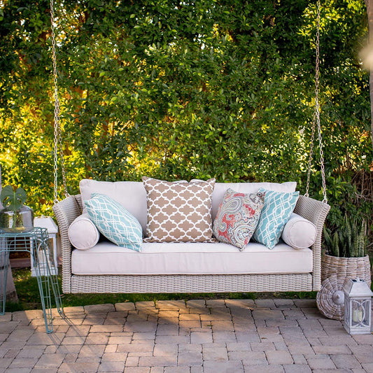 Flavie Double Seater Hanging Swing| Without Stand For Outdoor (Grey)