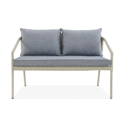 Fabian Outdoor Garden Balcony 4 Seater Sofa Set- Cream