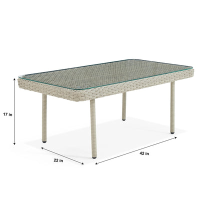 Fabian Outdoor Garden Balcony 4 Seater Sofa Set- Cream