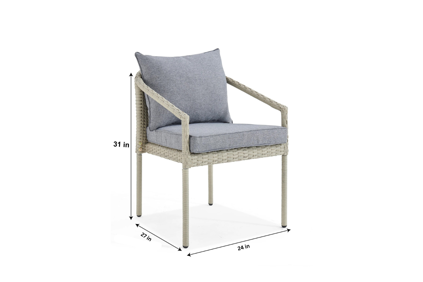 Fabian Outdoor Garden Balcony 4 Seater Sofa Set- Cream