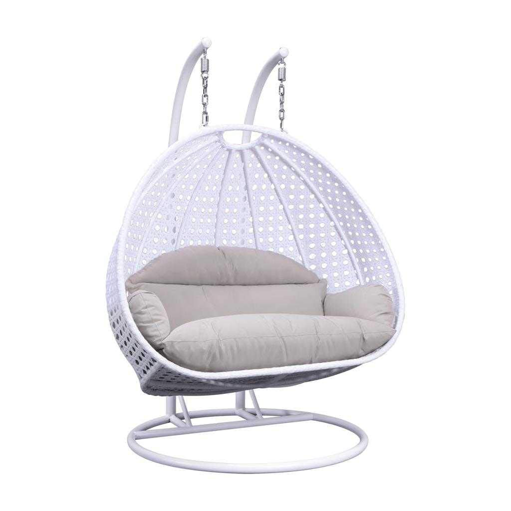 Igerne Double Seater Hanging Swing| With Stand For Outdoor (White)