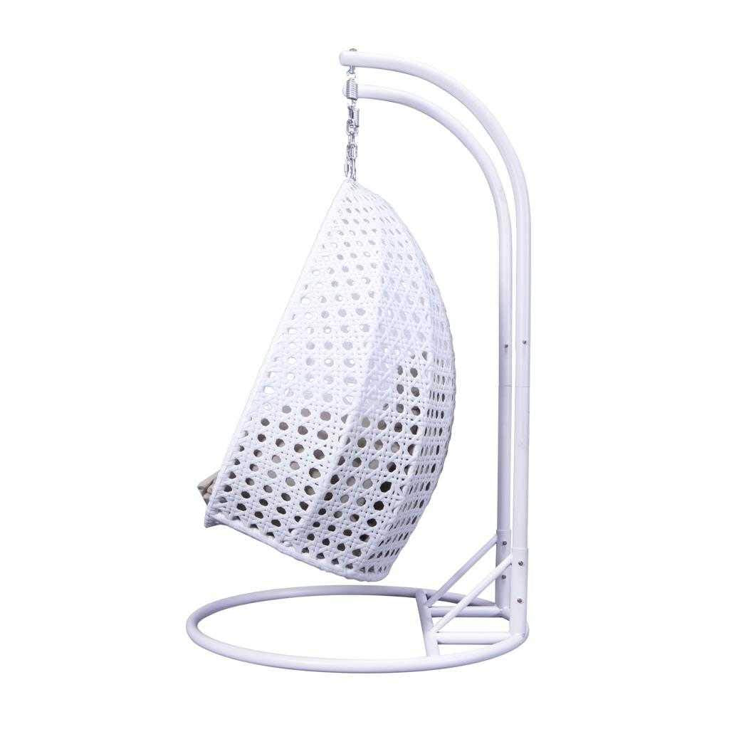 Igerne Double Seater Hanging Swing| With Stand For Outdoor (White)