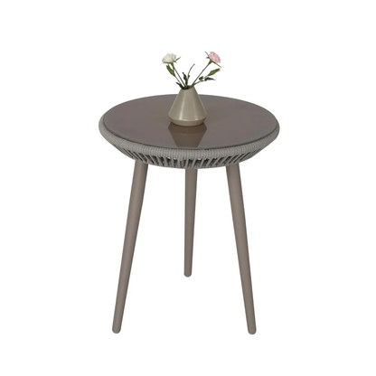 Alita Outdoor Patio Set| Durable Garden Furniture-2 Chairs + 1 Table Grey Braided & Rope