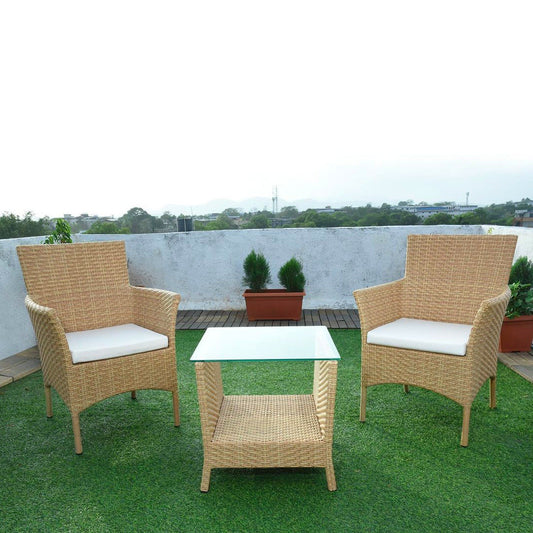 Sosimo Outdoor Patio Set| Durable Garden Furniture-2 Chairs + 1 Table Honey