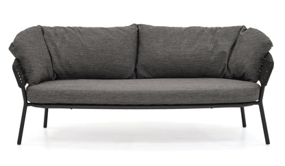 Graf Outdoor Garden Balcony 4 Seater Sofa Set Braided and Rope-Grey