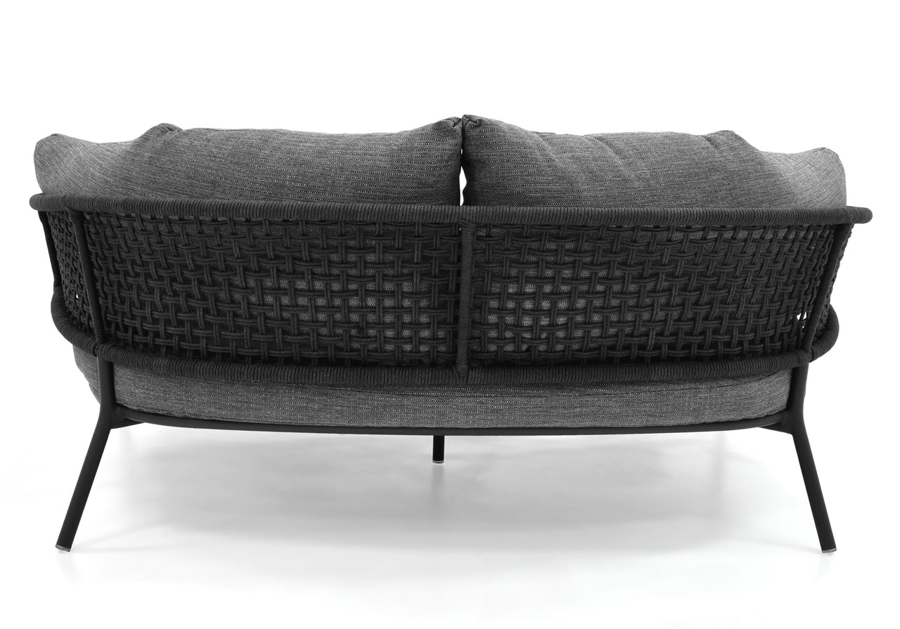 Graf Outdoor Garden Balcony 4 Seater Sofa Set Braided and Rope-Grey