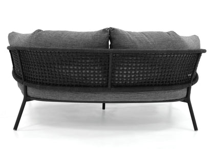 Graf Outdoor Garden Balcony 4 Seater Sofa Set Braided and Rope-Grey