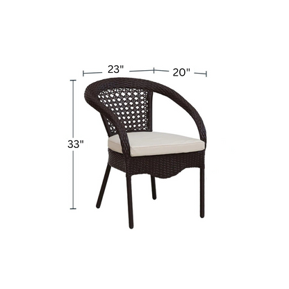 Galano Outdoor Patio Set| Durable Garden Furniture-4 Chairs + 1 Table Brown
