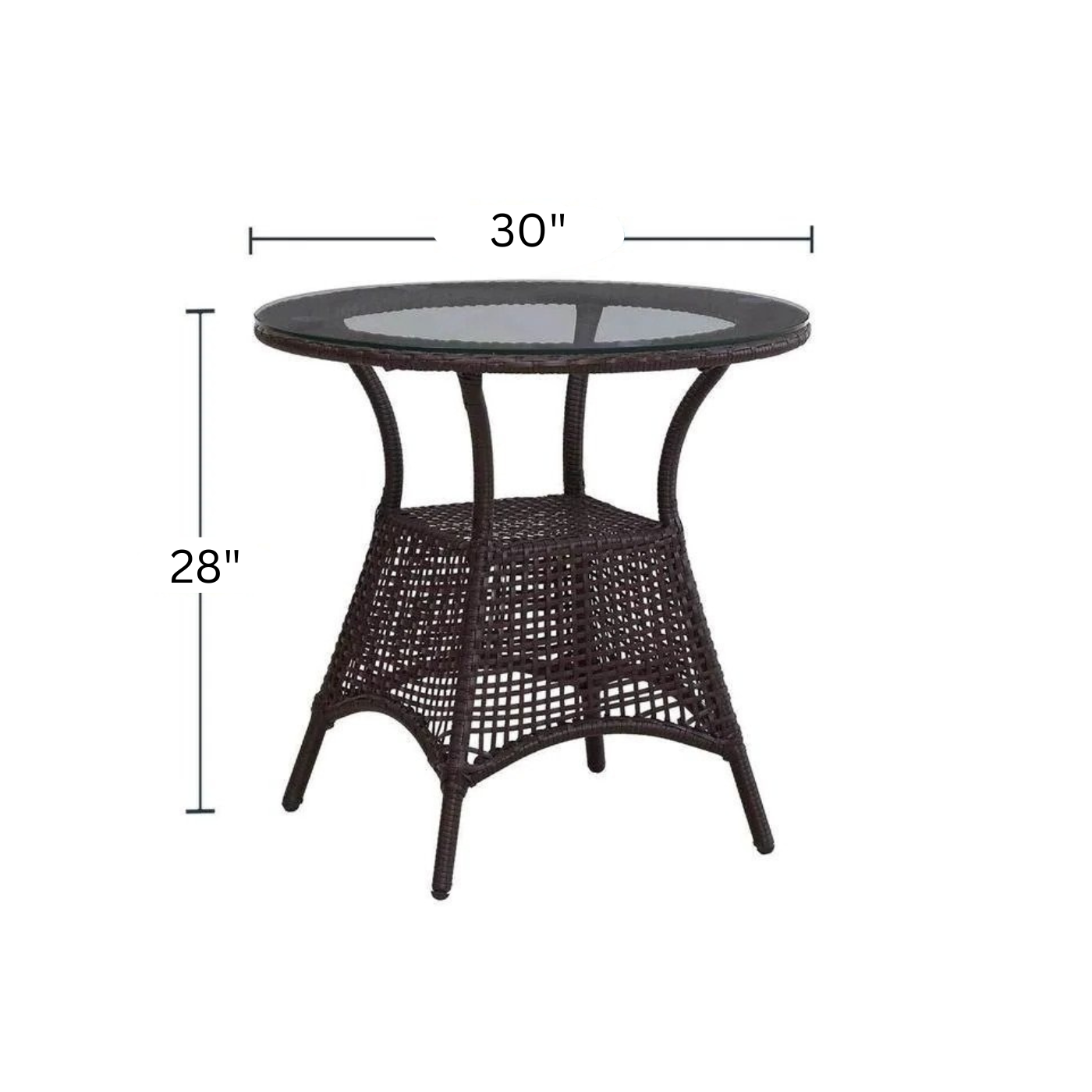 Galano Outdoor Patio Set| Durable Garden Furniture-4 Chairs + 1 Table Brown