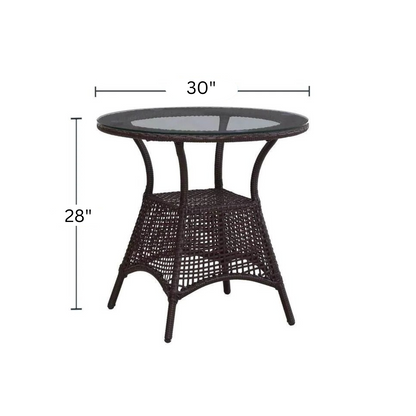 Galano Outdoor Patio Set| Durable Garden Furniture-4 Chairs + 1 Table Brown