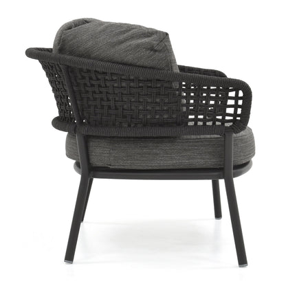 Graf Outdoor Garden Balcony 4 Seater Sofa Set Braided and Rope-Grey
